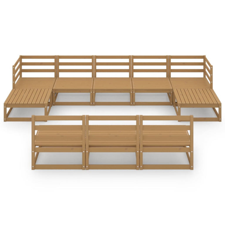 10-delige Loungeset massief grenenhout