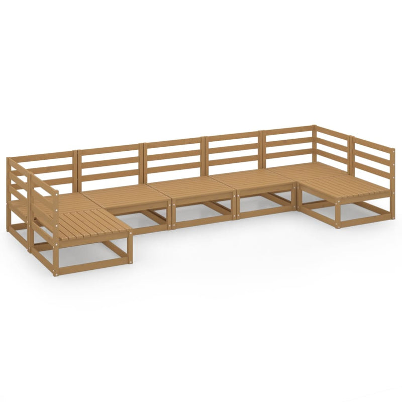 7-delige Loungeset massief grenenhout