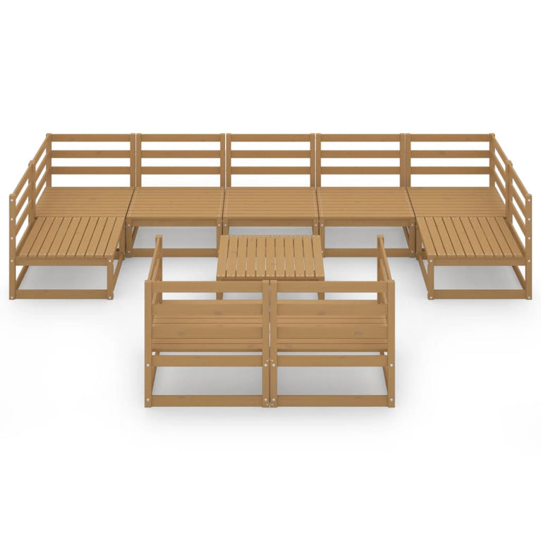 10-delige Loungeset massief grenenhout