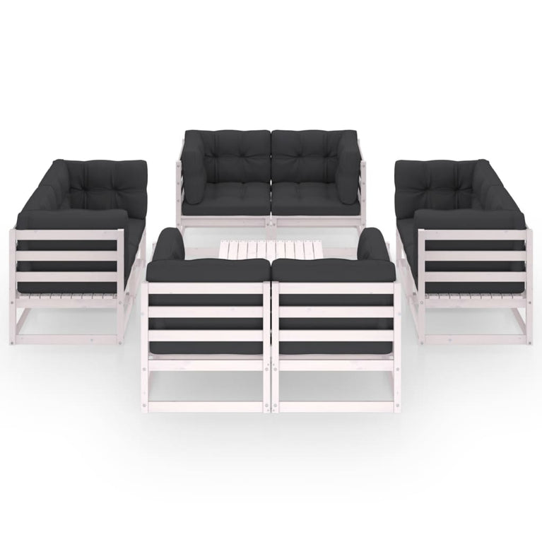 9-delige Loungeset met kussens massief grenenhout MeubelReus