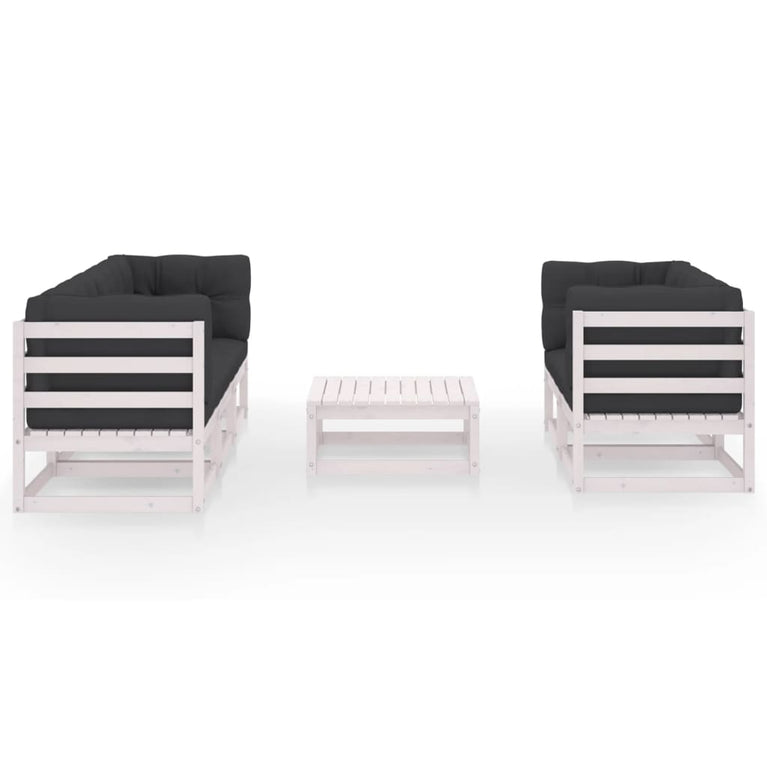 6-delige Loungeset met kussens massief grenenhout MeubelReus