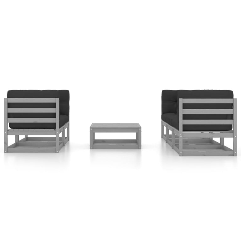 6-delige Loungeset met kussens massief grenenhout MeubelReus