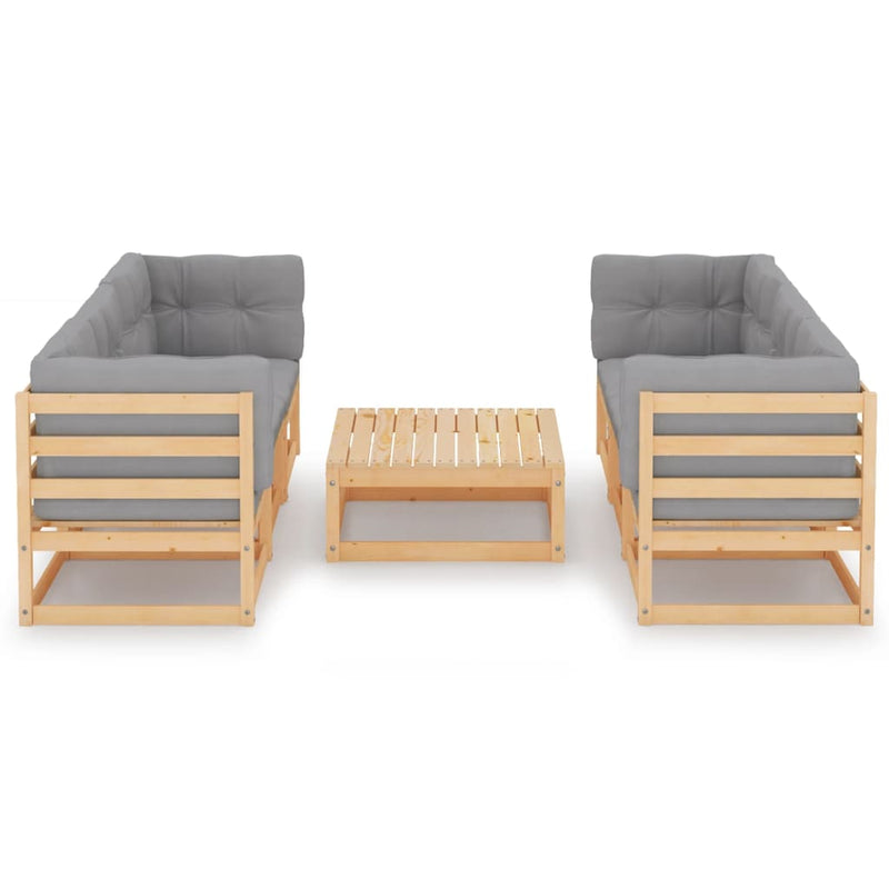 7-delige Loungeset met kussens massief grenenhout MeubelReus