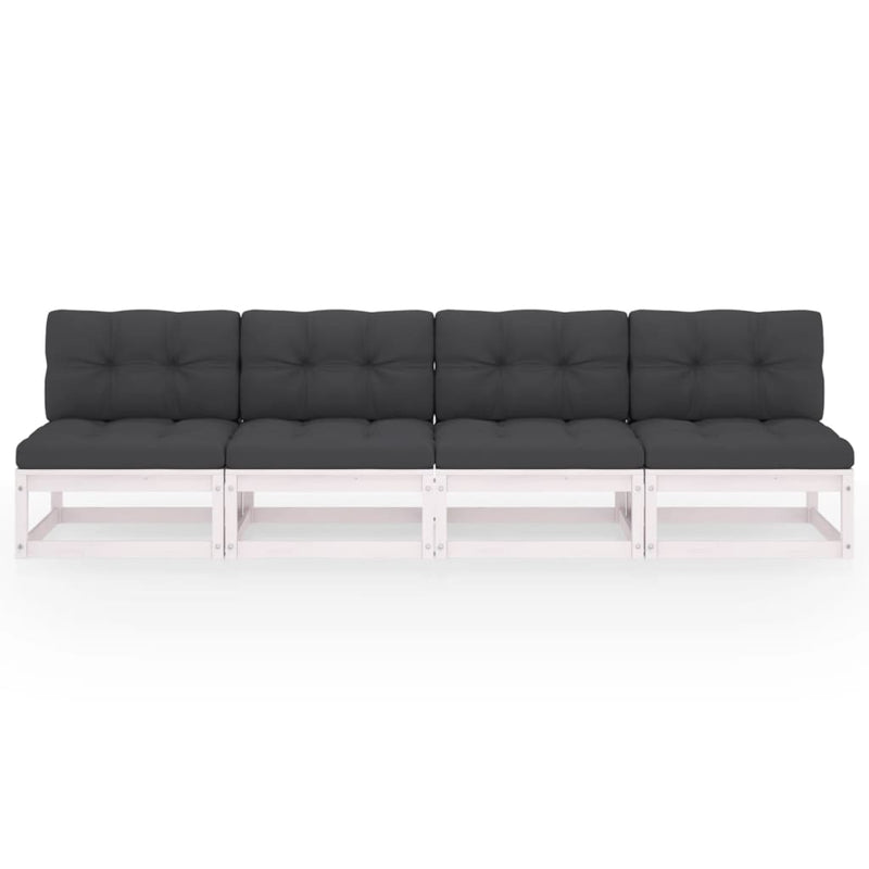 Tuinbank 4-zits met kussens massief grenenhout MeubelReus