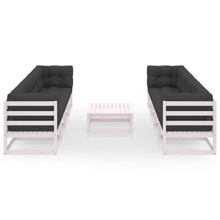 9-delige Loungeset met kussens massief grenenhout MeubelReus