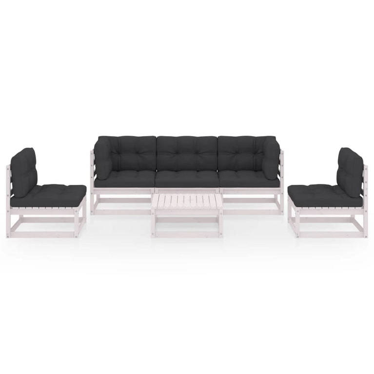 6-delige Loungeset met kussens massief grenenhout MeubelReus