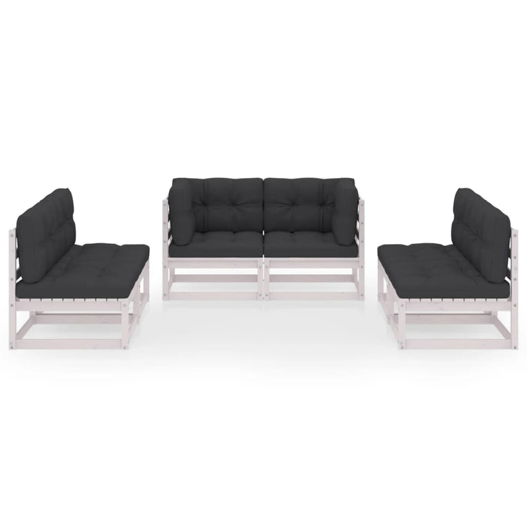 6-delige Loungeset met kussens massief grenenhout MeubelReus