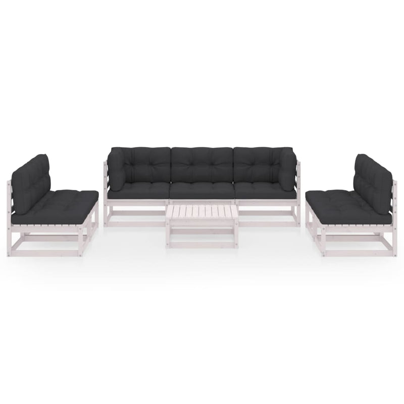 8-delige Loungeset met kussens massief grenenhout