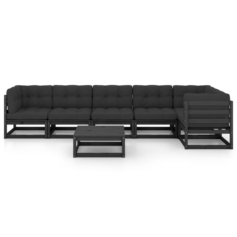 7-delige Loungeset met kussens massief grenenhout MeubelReus