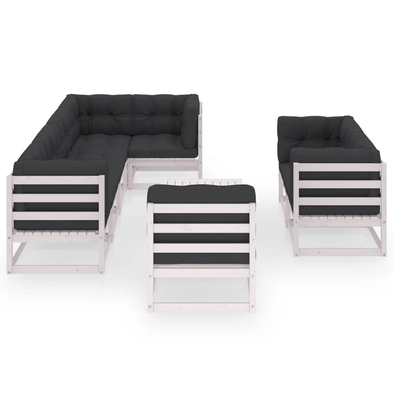 9-delige Loungeset met kussens massief grenenhout MeubelReus