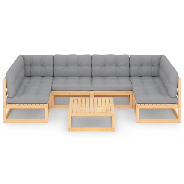 7-delige Loungeset met kussens massief grenenhout MeubelReus