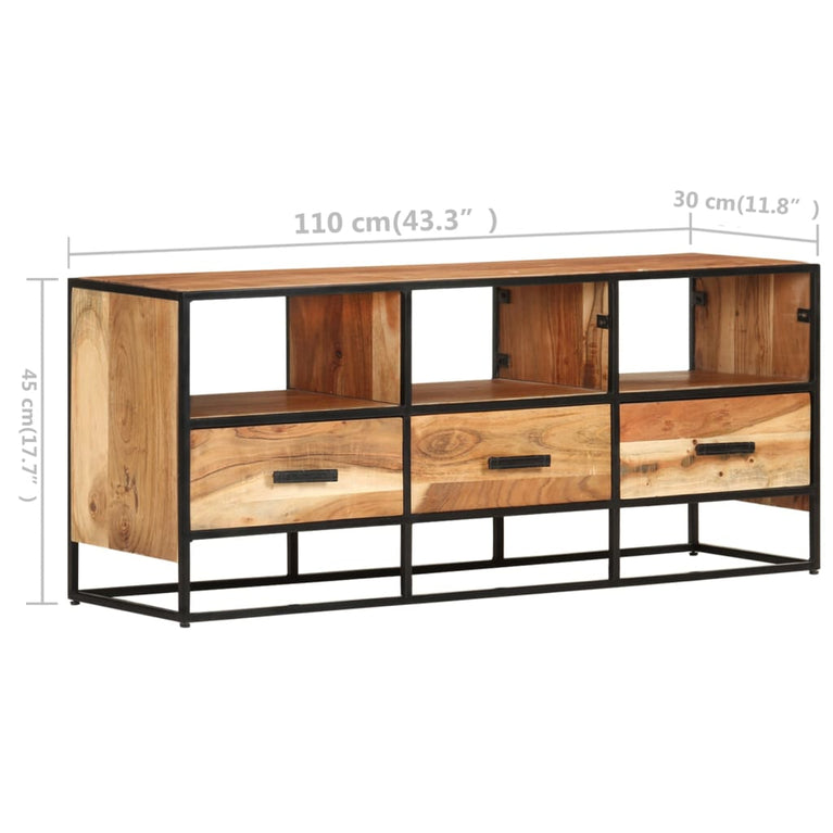 Tv-meubel 110x30x45 cm massief acaciahout MeubelReus