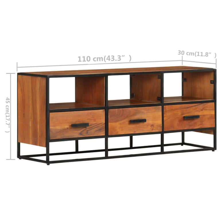 Tv-meubel 110x30x45 cm massief acaciahout MeubelReus