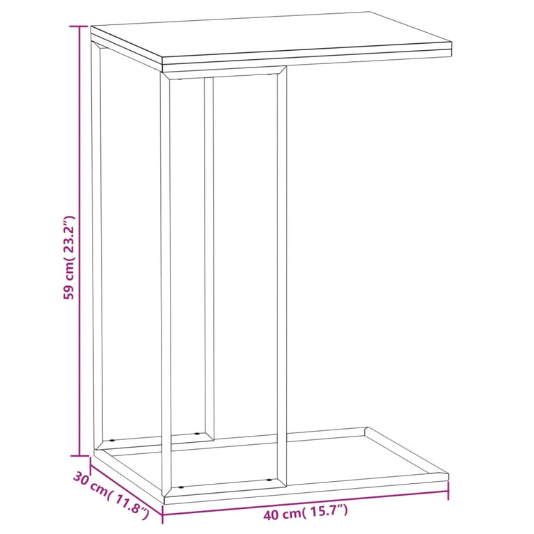 Bijzettafel 40x30x59 cm bewerkt hout zwart MeubelReus