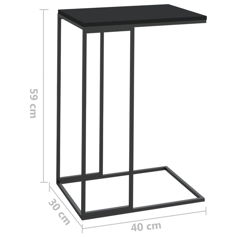 Bijzettafel 40x30x59 cm bewerkt hout zwart MeubelReus