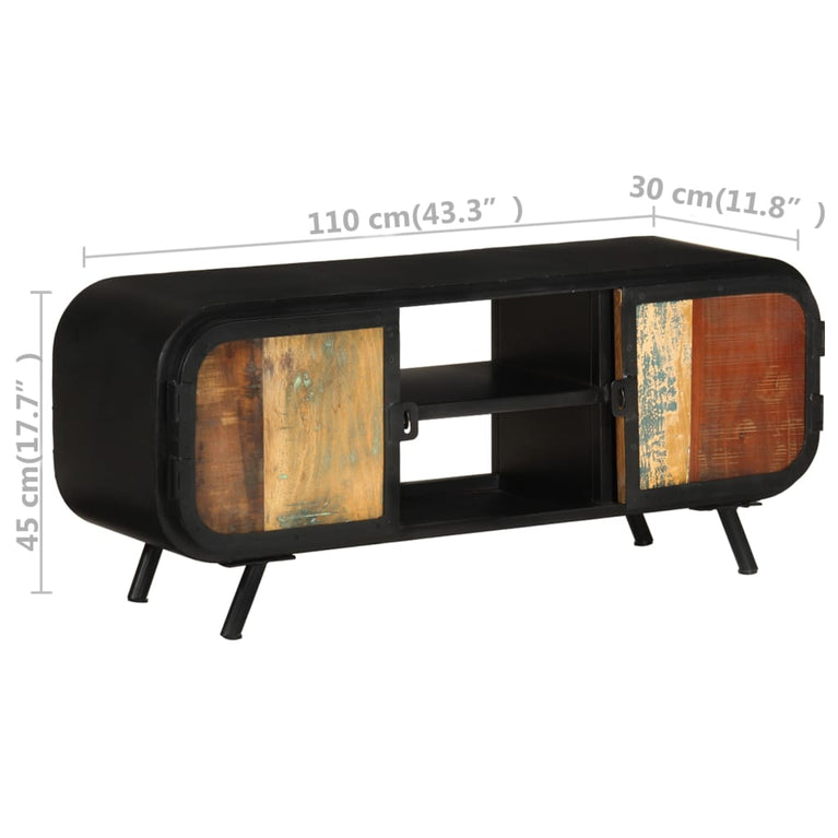 Tv-meubel 110x30x45 cm massief gerecycled hout MeubelReus
