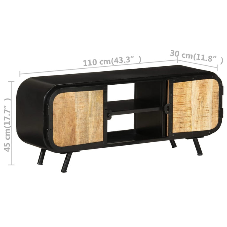 Tv-meubel 110x30x45 cm ruw mangohout MeubelReus