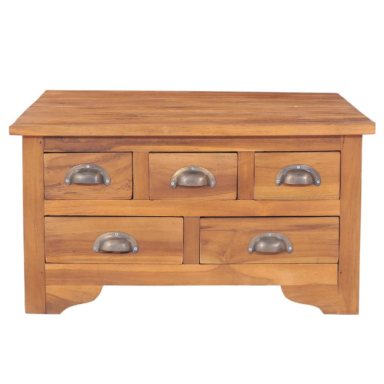 Salontafel met klapblad 65x64x35 cm massief teakhout MeubelReus