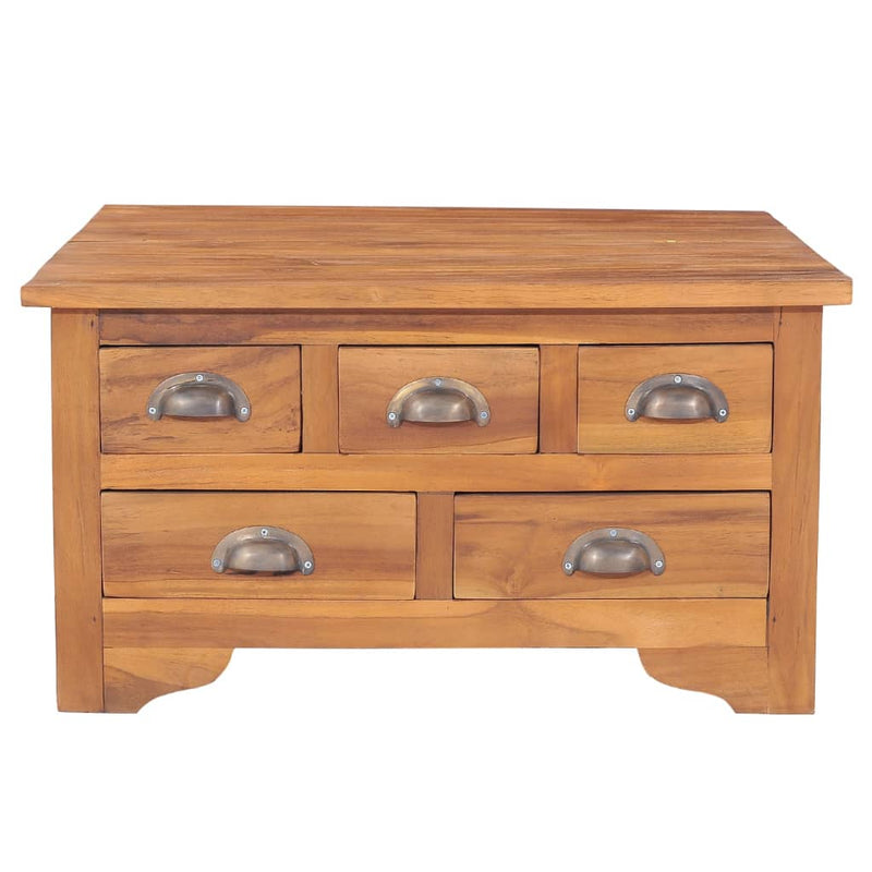 Salontafel met klapblad 65x64x35 cm massief teakhout MeubelReus