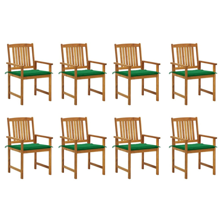 Tuinstoelen 8 st met kussens massief acaciahout MeubelReus