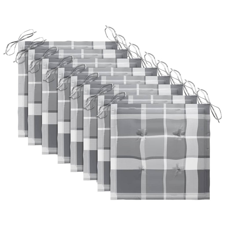 Tuinstoelen 8 st met kussens massief acaciahout grijs MeubelReus