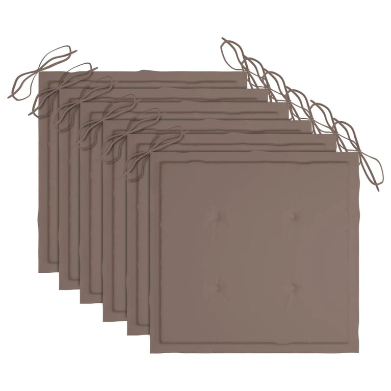 Tuinstoelen 6 st met kussens massief acaciahout MeubelReus