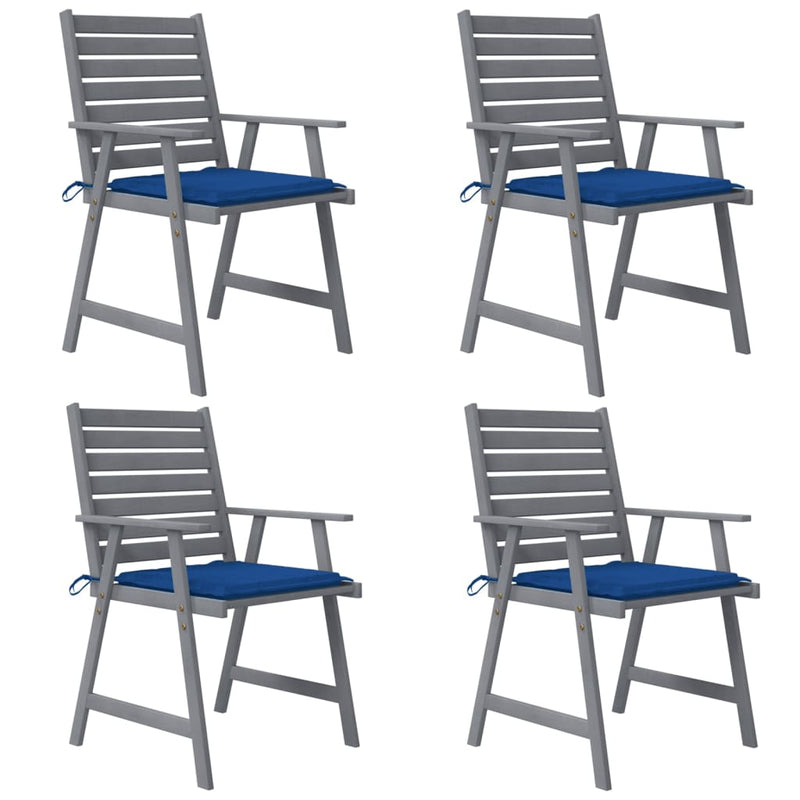 Tuinstoelen 4 st met kussens massief acaciahout MeubelReus