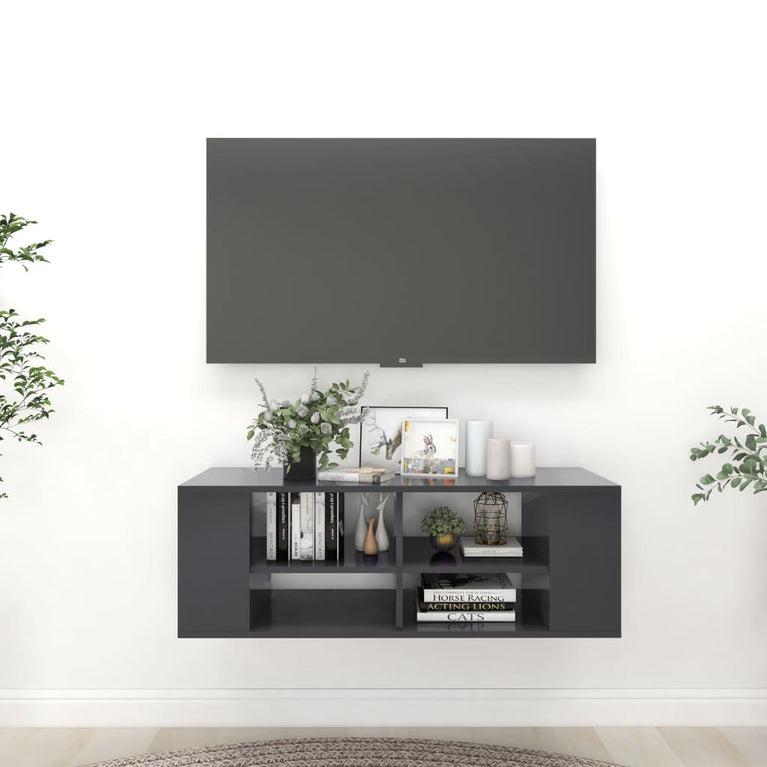 Tv-wandmeubel 102x35x35 cm spaanplaat grijs MeubelReus