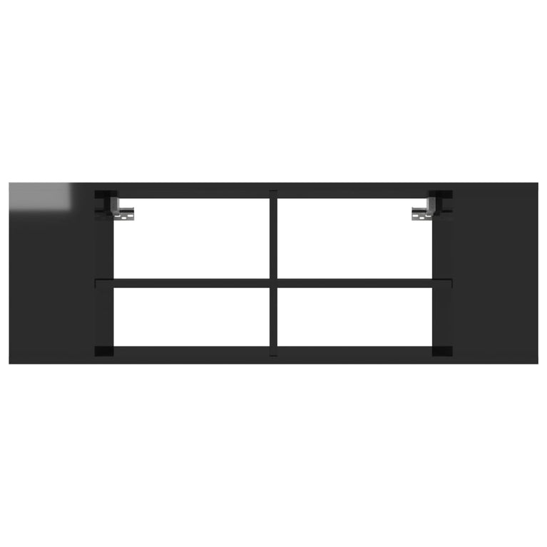 Tv-wandmeubel 102x35x35 cm spaanplaat hoogglans zwart MeubelReus