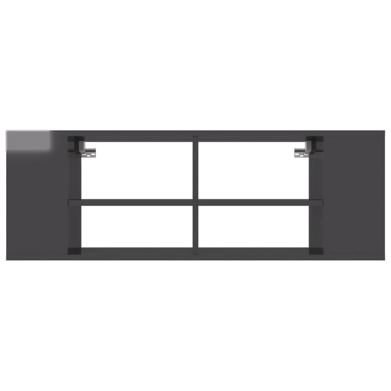 Tv-wandmeubel 102x35x35 cm spaanplaat hoogglans grijs MeubelReus