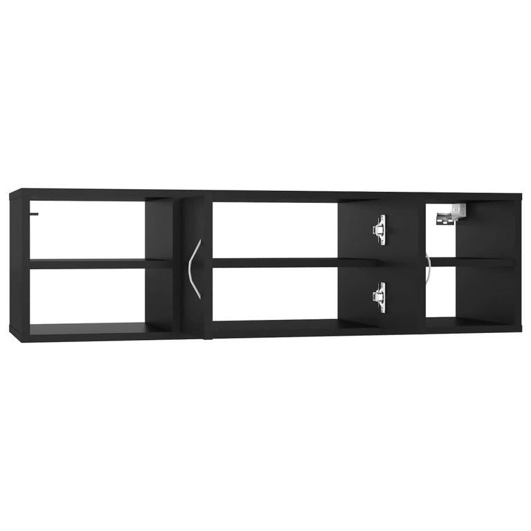 Wandschap 102x30x29 cm spaanplaat zwart
