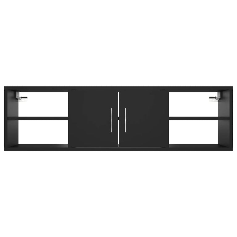 Wandschap 102x30x29 cm spaanplaat zwart