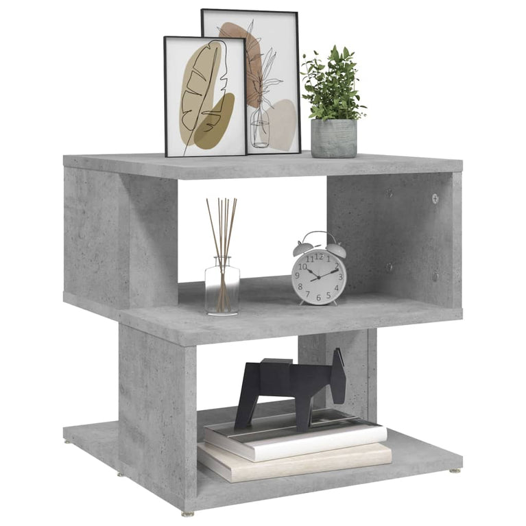 Bijzettafel 40x40x40 cm spaanplaat betongrijs MeubelReus