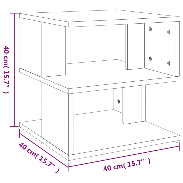 Bijzettafel 40x40x40 cm spaanplaat betongrijs MeubelReus