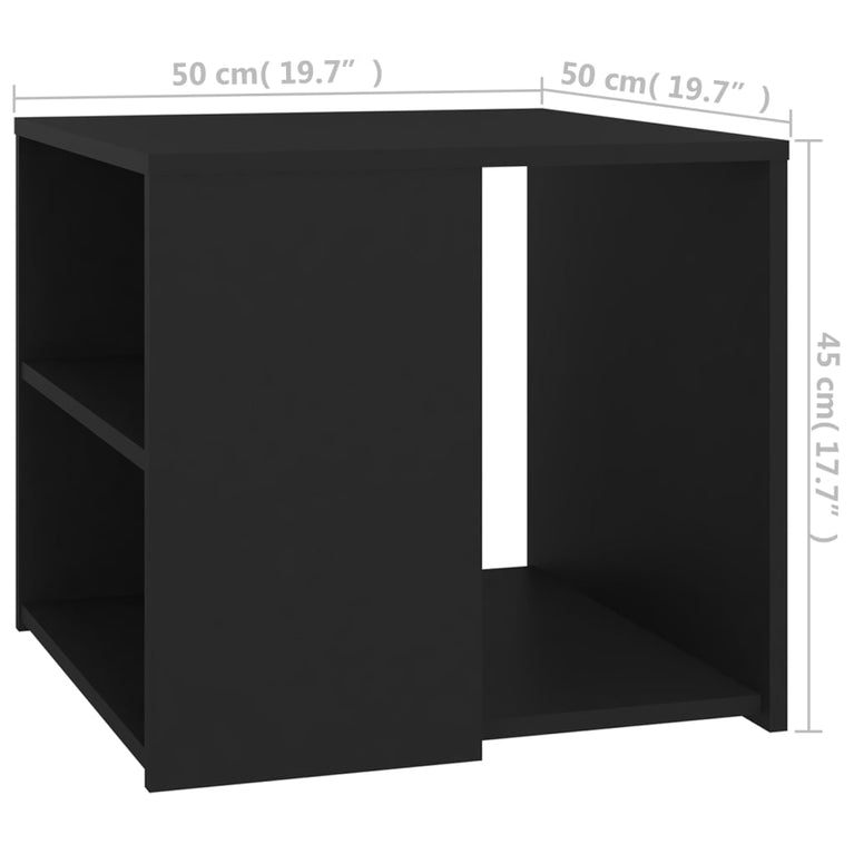 Bijzettafel 50x50x45 cm spaanplaat zwart MeubelReus