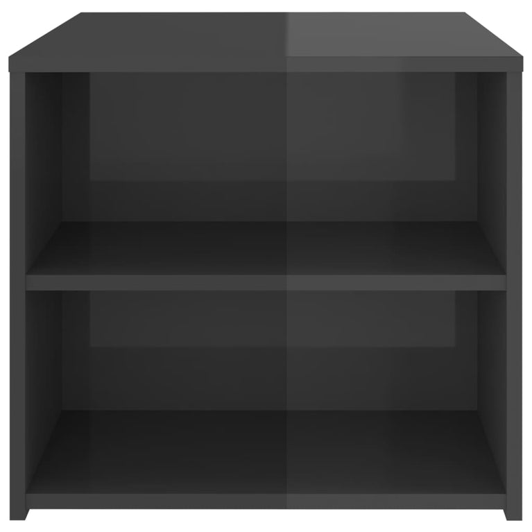 Bijzettafel 50x50x45 cm spaanplaat hoogglans grijs MeubelReus