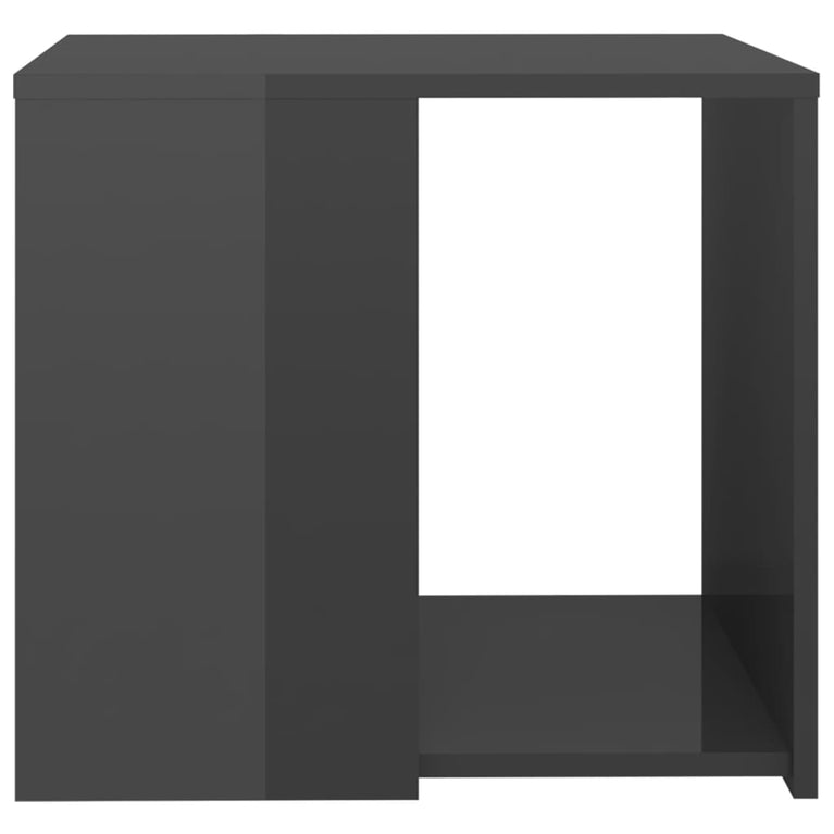 Bijzettafel 50x50x45 cm spaanplaat hoogglans grijs MeubelReus