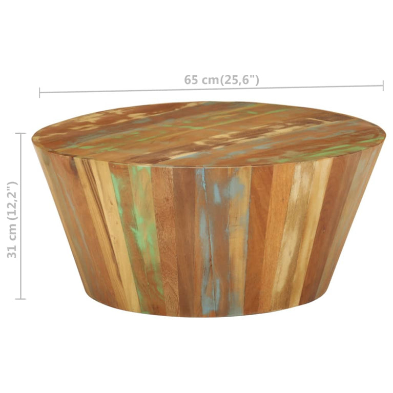 Salontafel Ø65x31 cm massief gerecycled hout MeubelReus