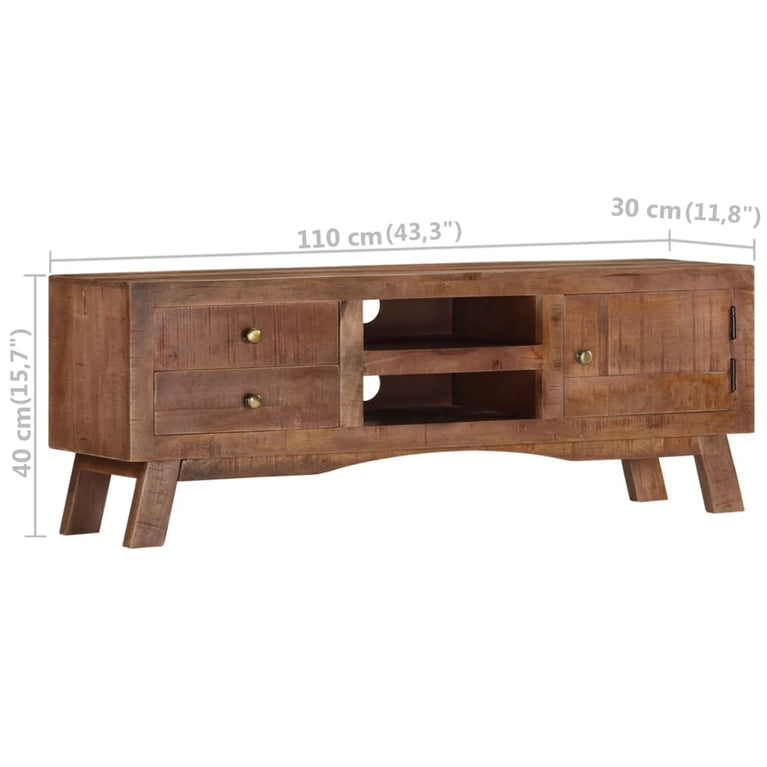 Tv-meubel 110x30x40 cm ruw mangohout MeubelReus