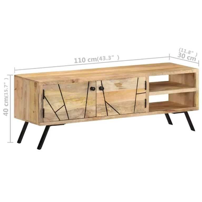 Tv-meubel 110x30x40 cm massief mangohout MeubelReus