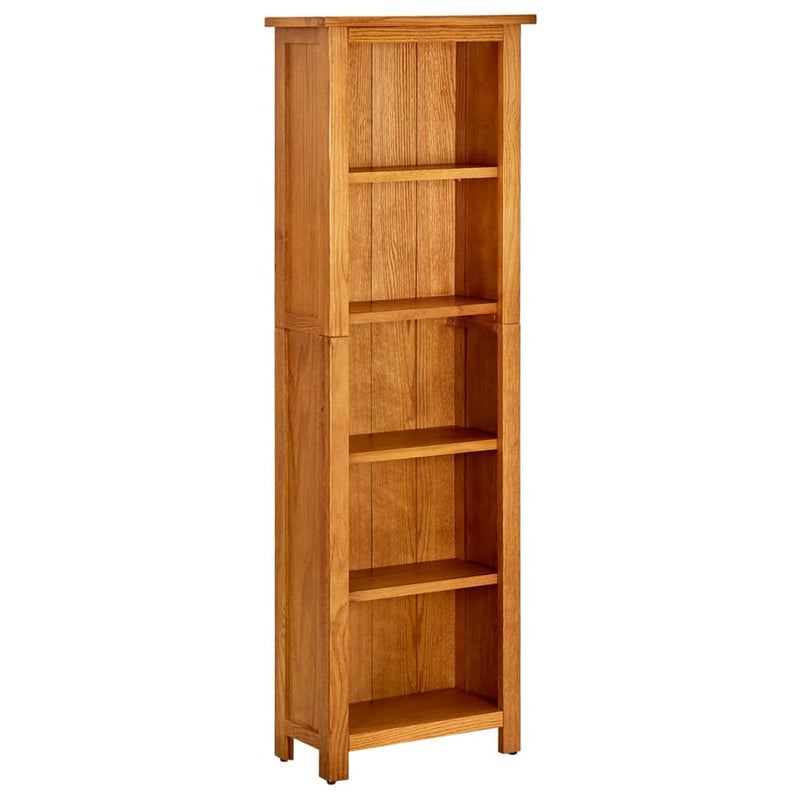 Boekenkast met 5 schappen 45x22x140 cm massief eikenhout MeubelReus
