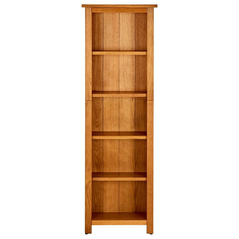 Boekenkast met 5 schappen 45x22x140 cm massief eikenhout MeubelReus