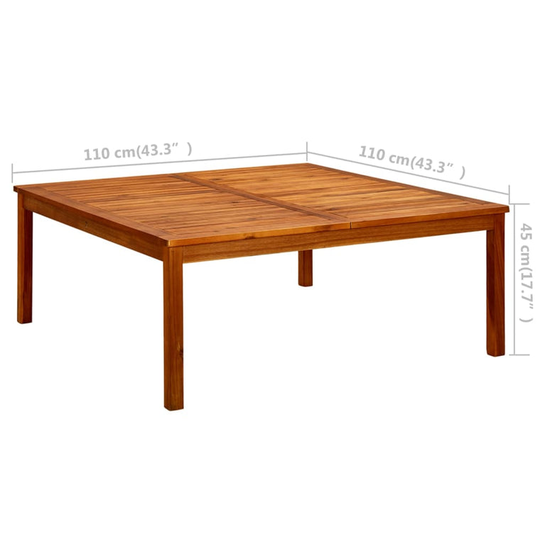 Tuintafel 110x110x45 cm massief acaciahout MeubelReus