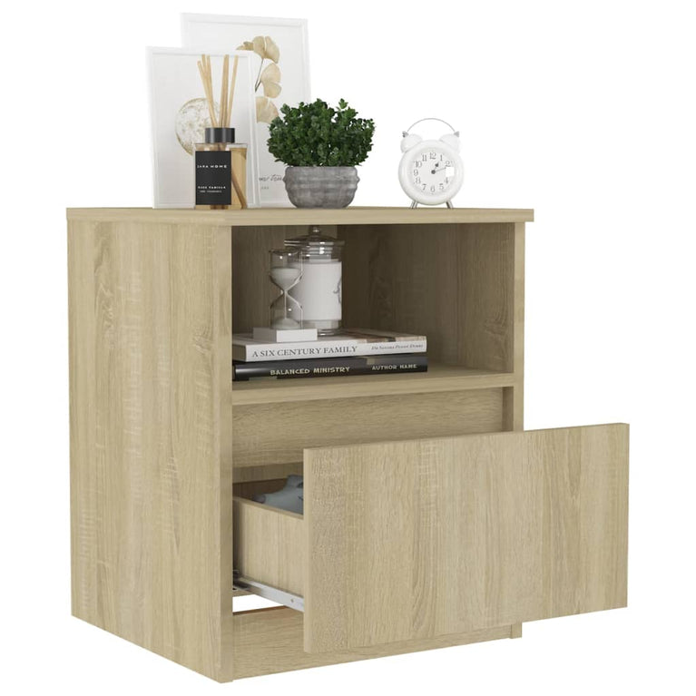 Nachtkastjes 2 st 40x40x50 cm spaanplaat sonoma eikenkleurig MeubelReus