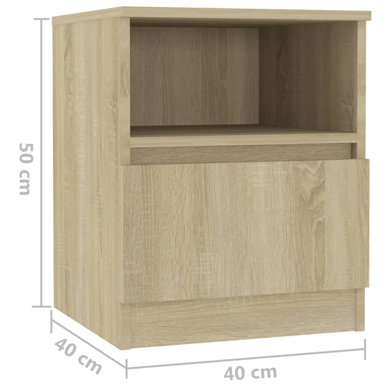 Nachtkastjes 2 st 40x40x50 cm spaanplaat sonoma eikenkleurig MeubelReus