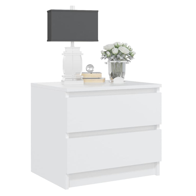 Nachtkastjes 2 st 50x39x43,5 cm spaanplaat wit MeubelReus