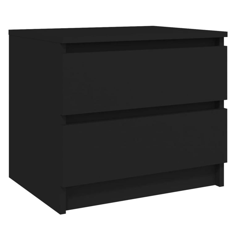 Nachtkastjes 2 st 50x39x43,5 cm spaanplaat zwart MeubelReus