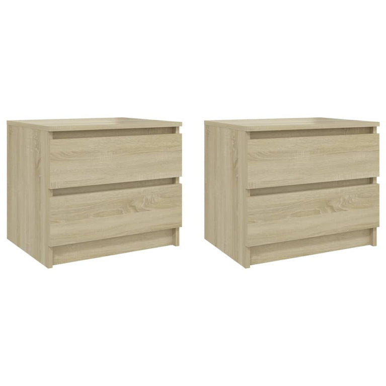Nachtkastjes 2 st 50x39x43,5 cm spaanplaat sonoma eikenkleurig MeubelReus