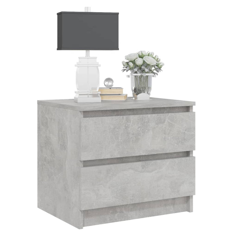 Nachtkastjes 2 st 50x39x43,5 cm spaanplaat betongrijs MeubelReus