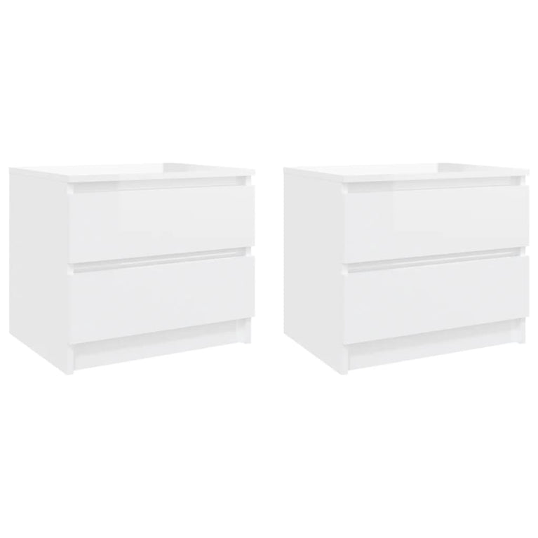 Nachtkastjes 2 st 50x39x43,5 cm spaanplaat hoogglans wit MeubelReus